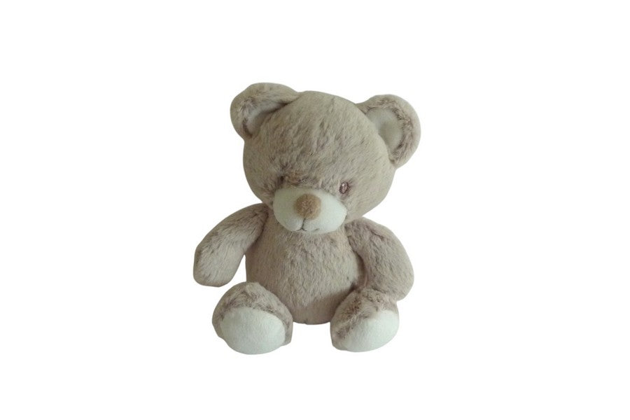 Peluche ours marron chiné blanc - Tex Baby - 15 cm