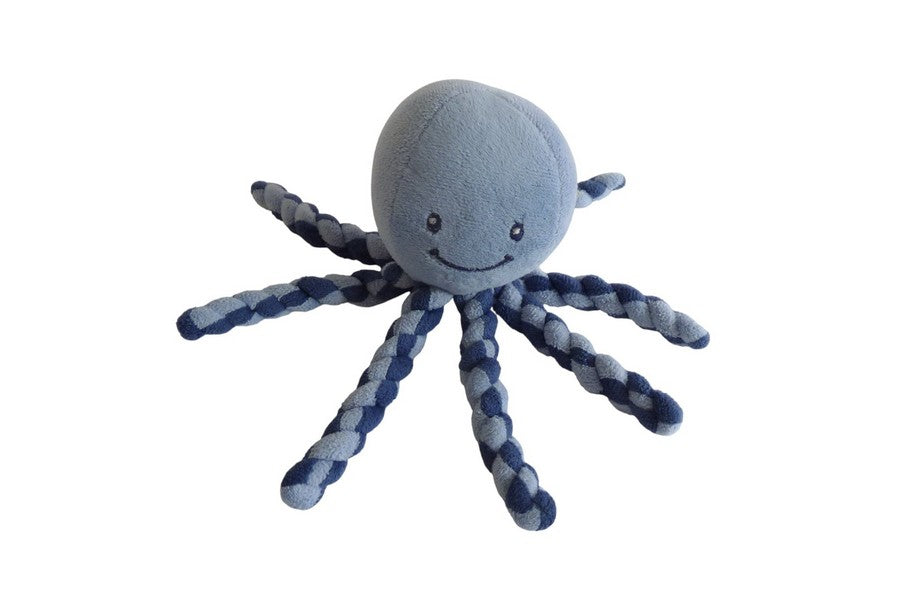 Peluche pieuvre bleu - Nattou - 18 cm
