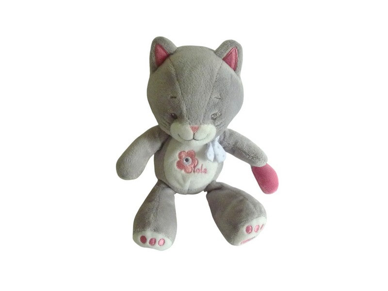 Peluche chat gris rose - Arthur et Lola - 23 cm