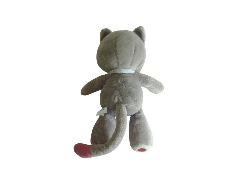 Peluche chat gris rose - Arthur et Lola - 23 cm