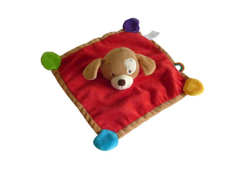 Doudou chien rouge plat - Minitoys