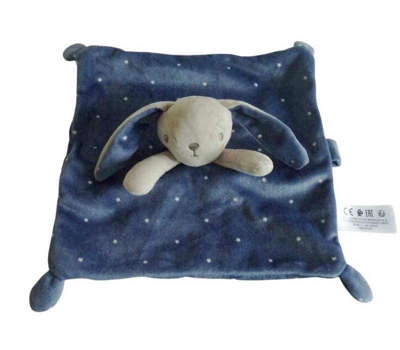 Doudou lapin plat bleu étoiles - Nicotoy Simba Toys