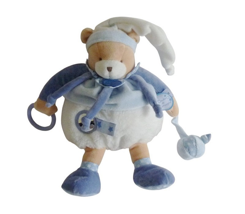 Peluche éveil ours bleu - Petit Chou - DC2718 Doudou et Compagnie - 33 cm
