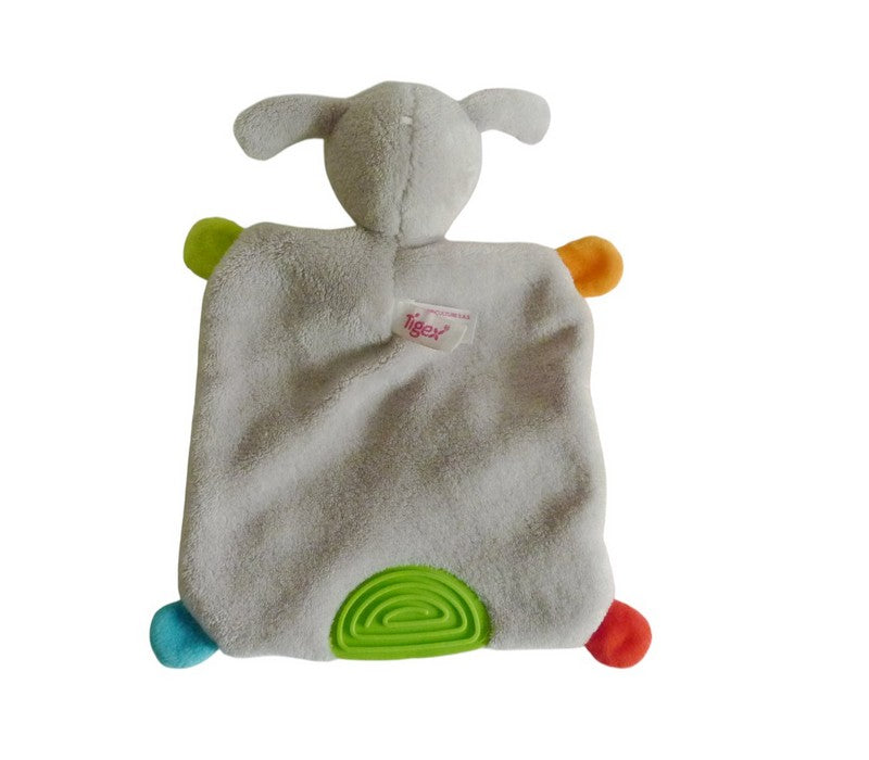 Doudou lapin plat multicolore - Tigex