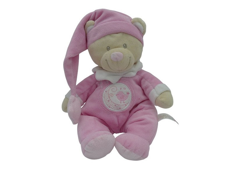 Peluche ours rose - Nicotoy - 28 cm