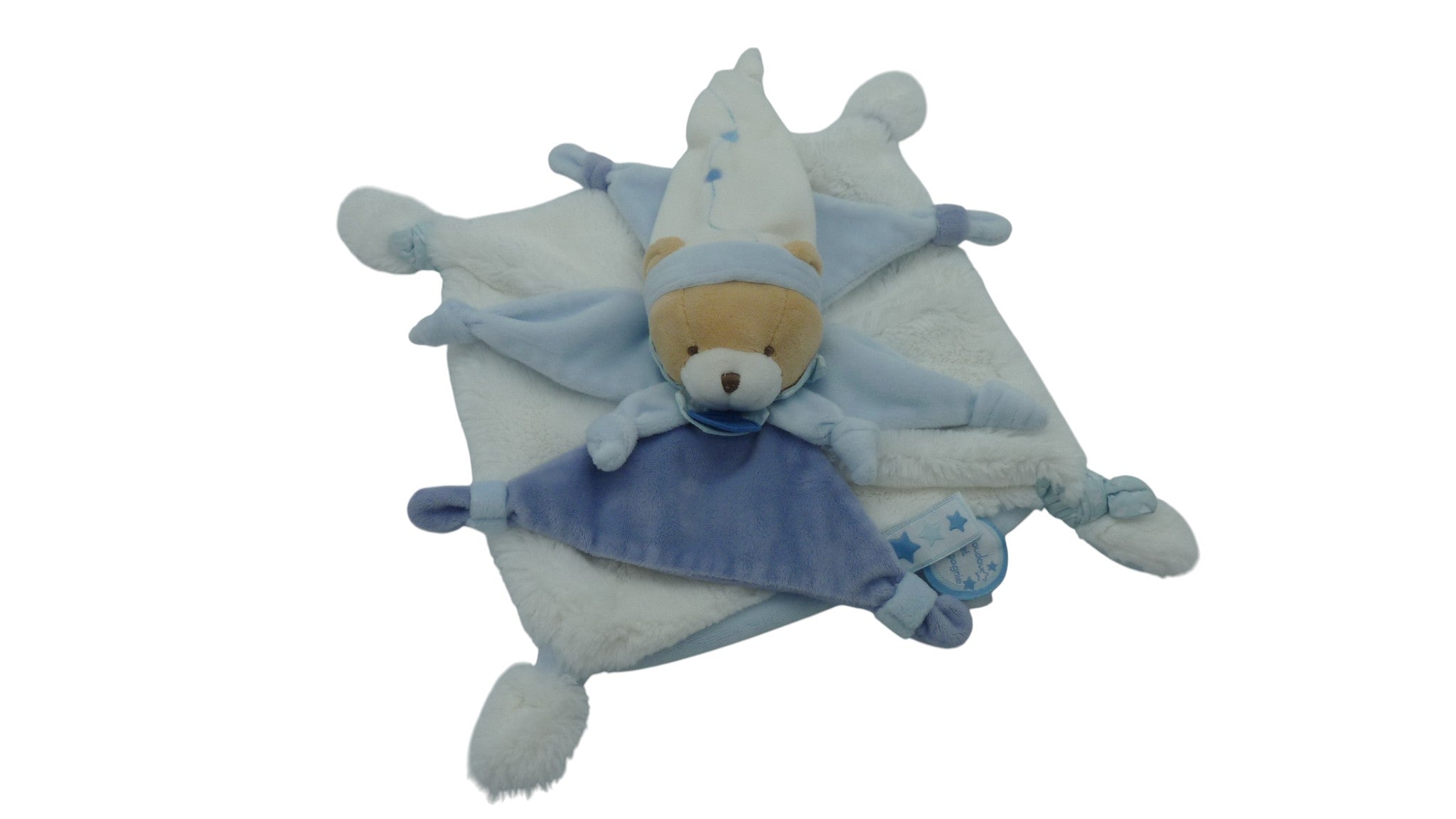 Doudou ours plat bleu - Petit Chou - DC2716 Doudou et Compagnie