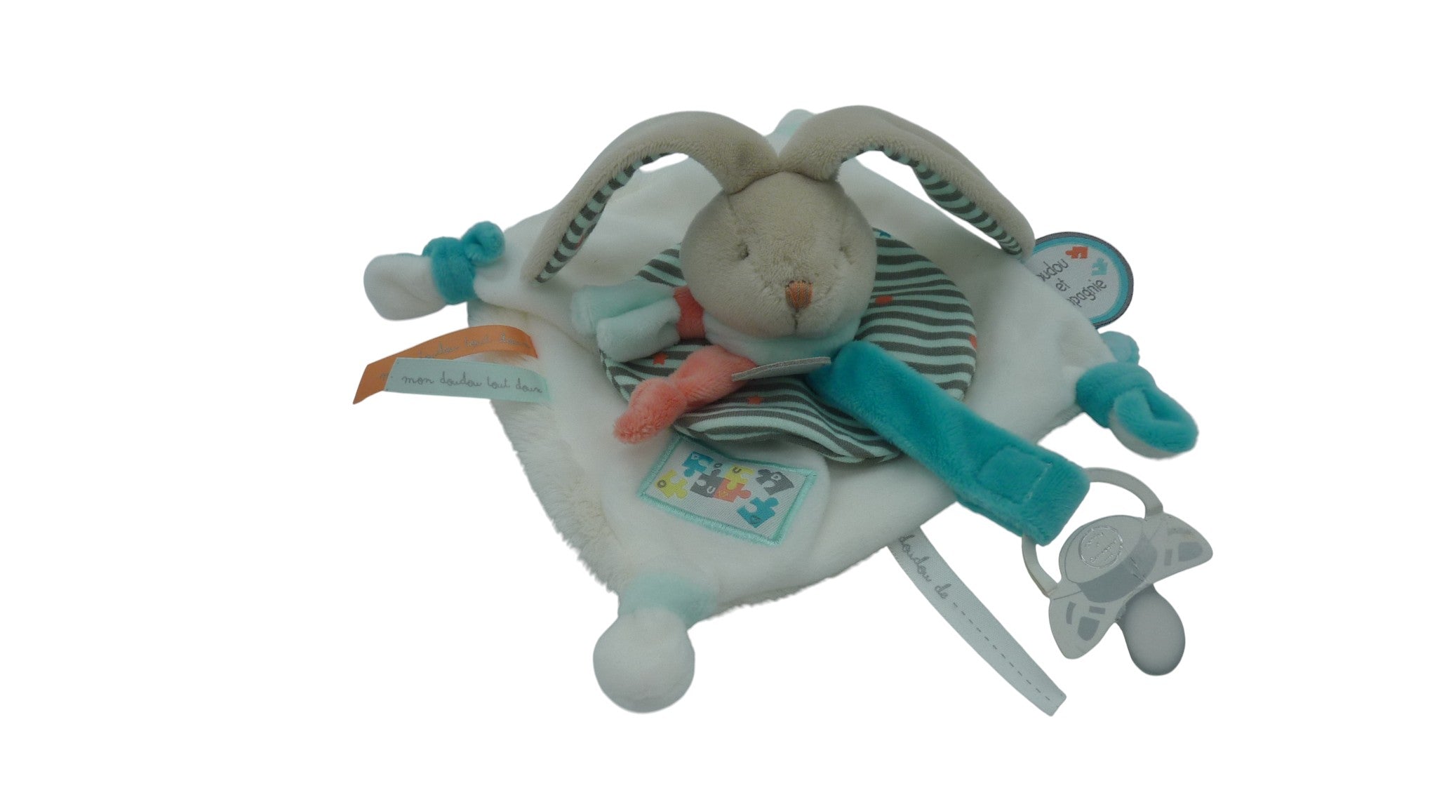 Doudou lapin plat - Happy & Pearly - DC2984 Doudou et Compagnie