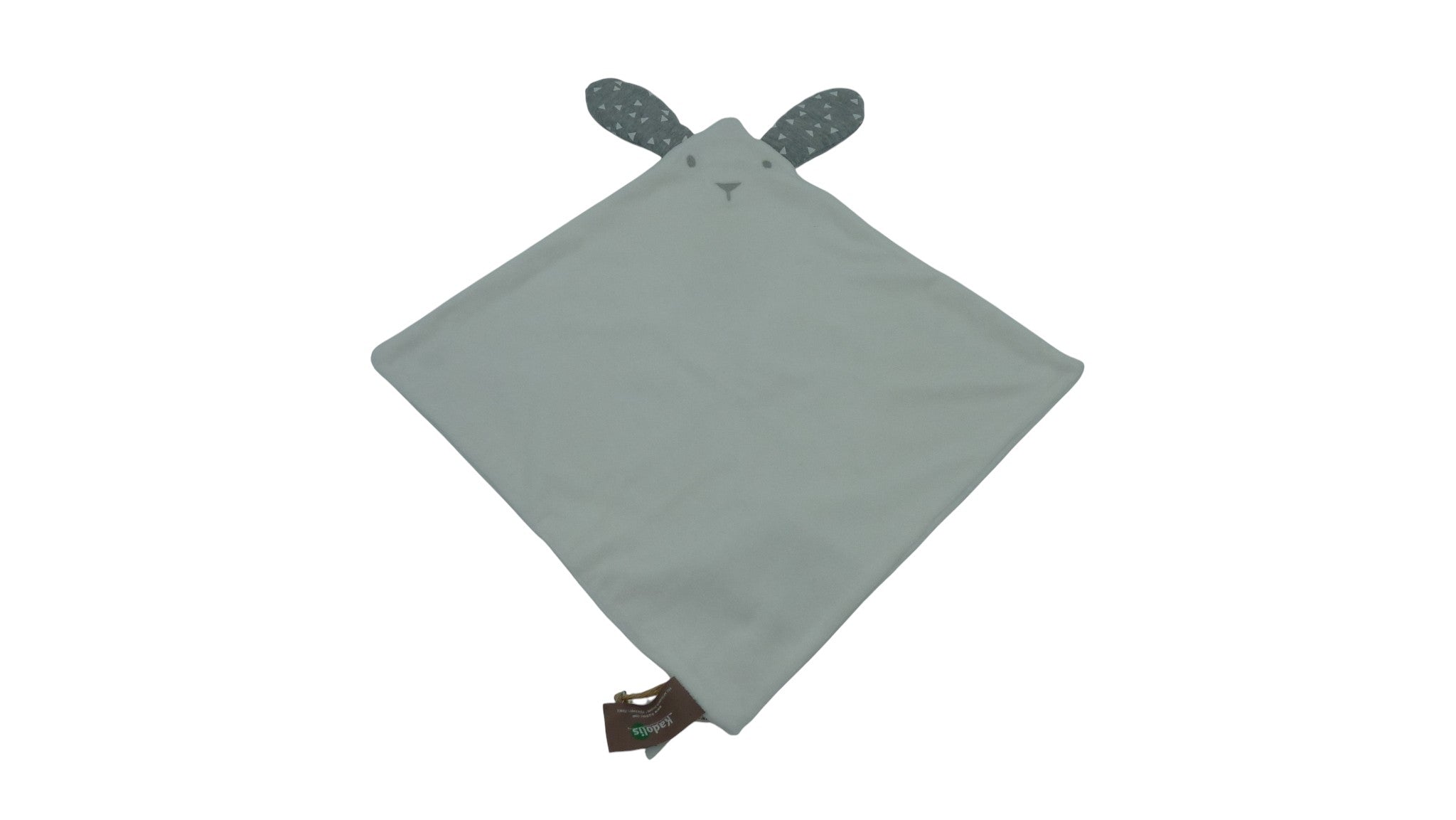 Doudou lapin plat blanc coton bio - Kadolis