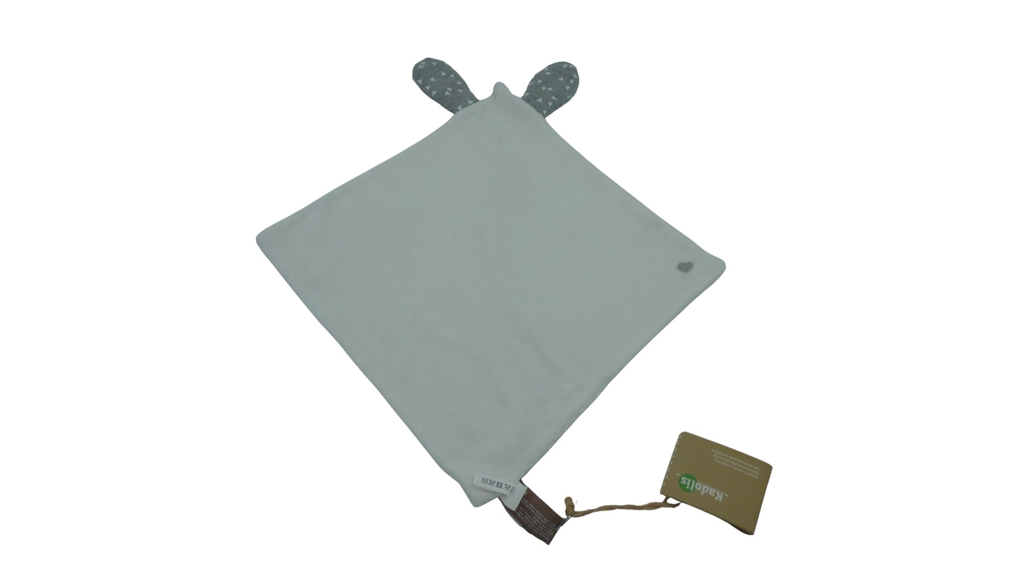 Doudou lapin plat blanc coton bio - Kadolis