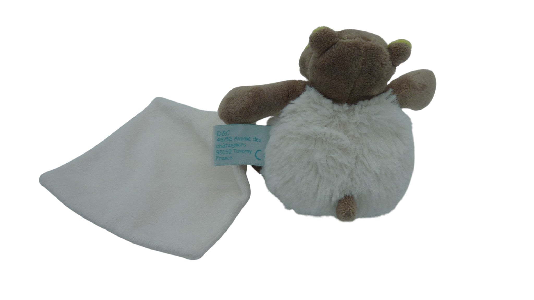 Peluche hippopotame marron vert avec mouchoir - Bazile & Zoé - Baby'Nat