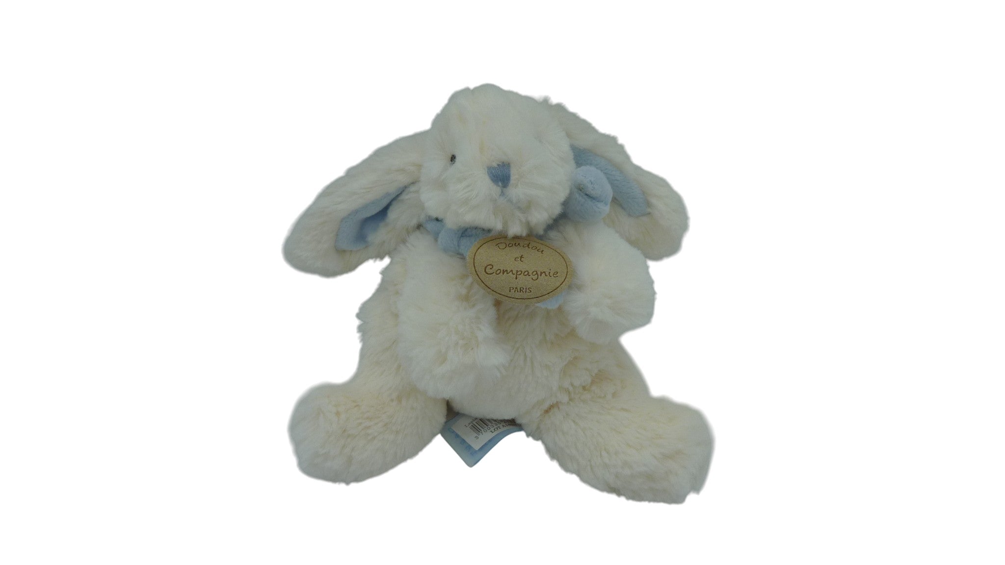 Peluche lapin blanc bleu - Bonbon - DC1238 Doudou et Compagnie - 20 cm