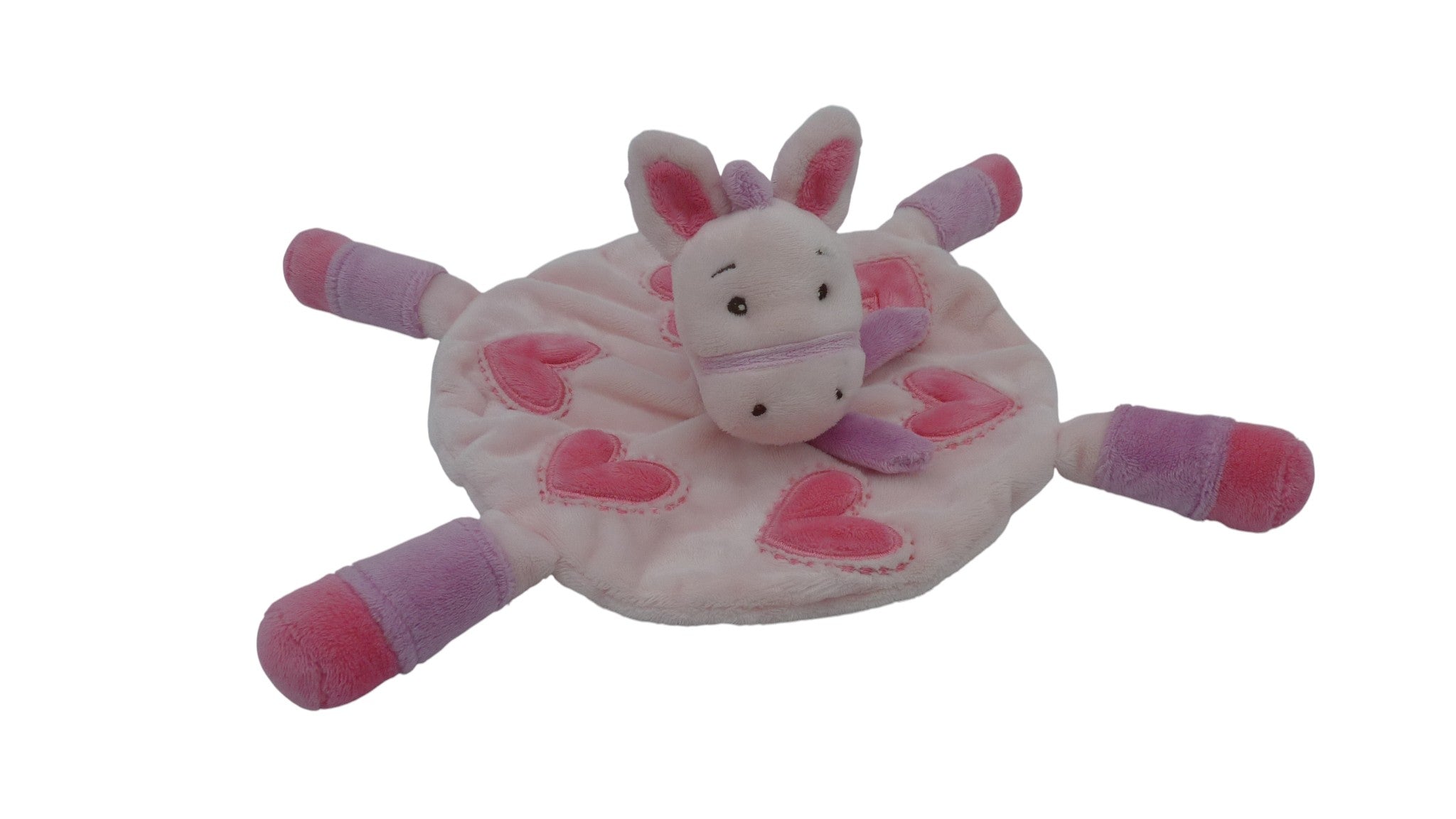 Doudou cheval plat rose violet - Kimbaloo