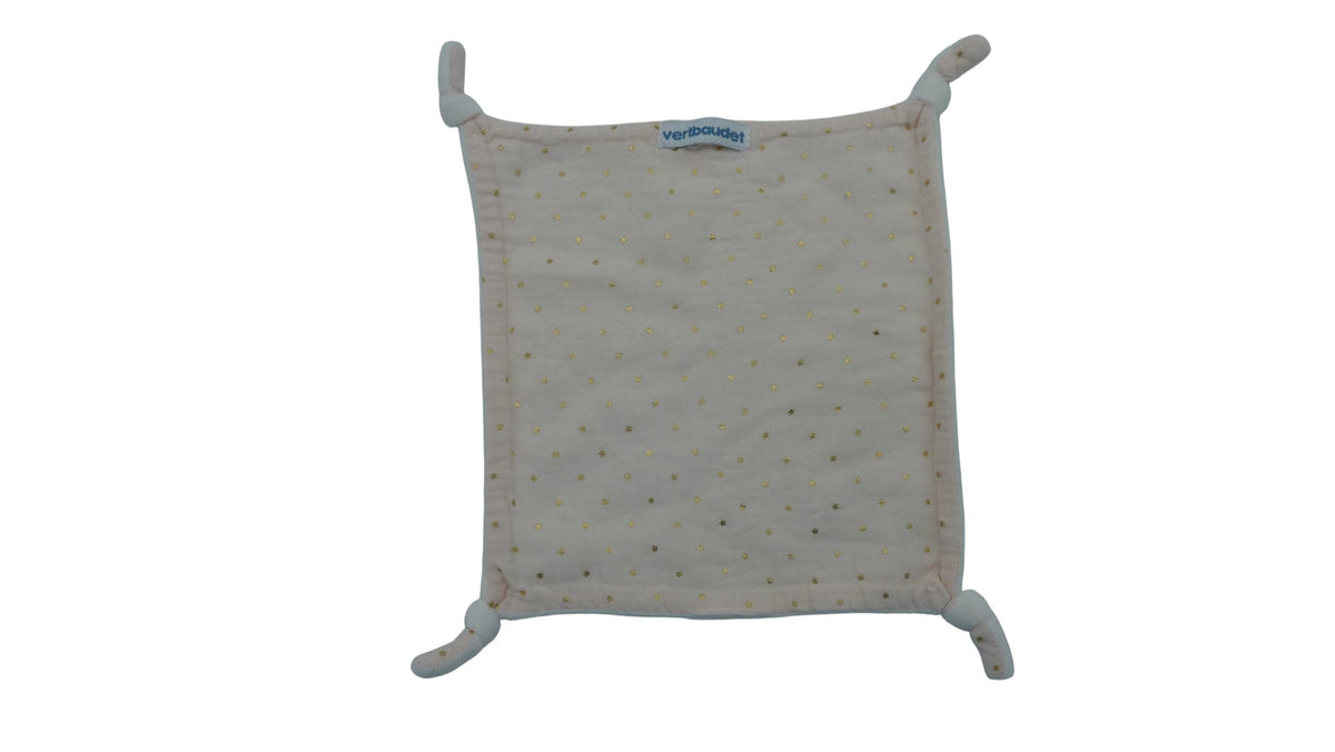 Doudou carré plat rose - Vertbaudet