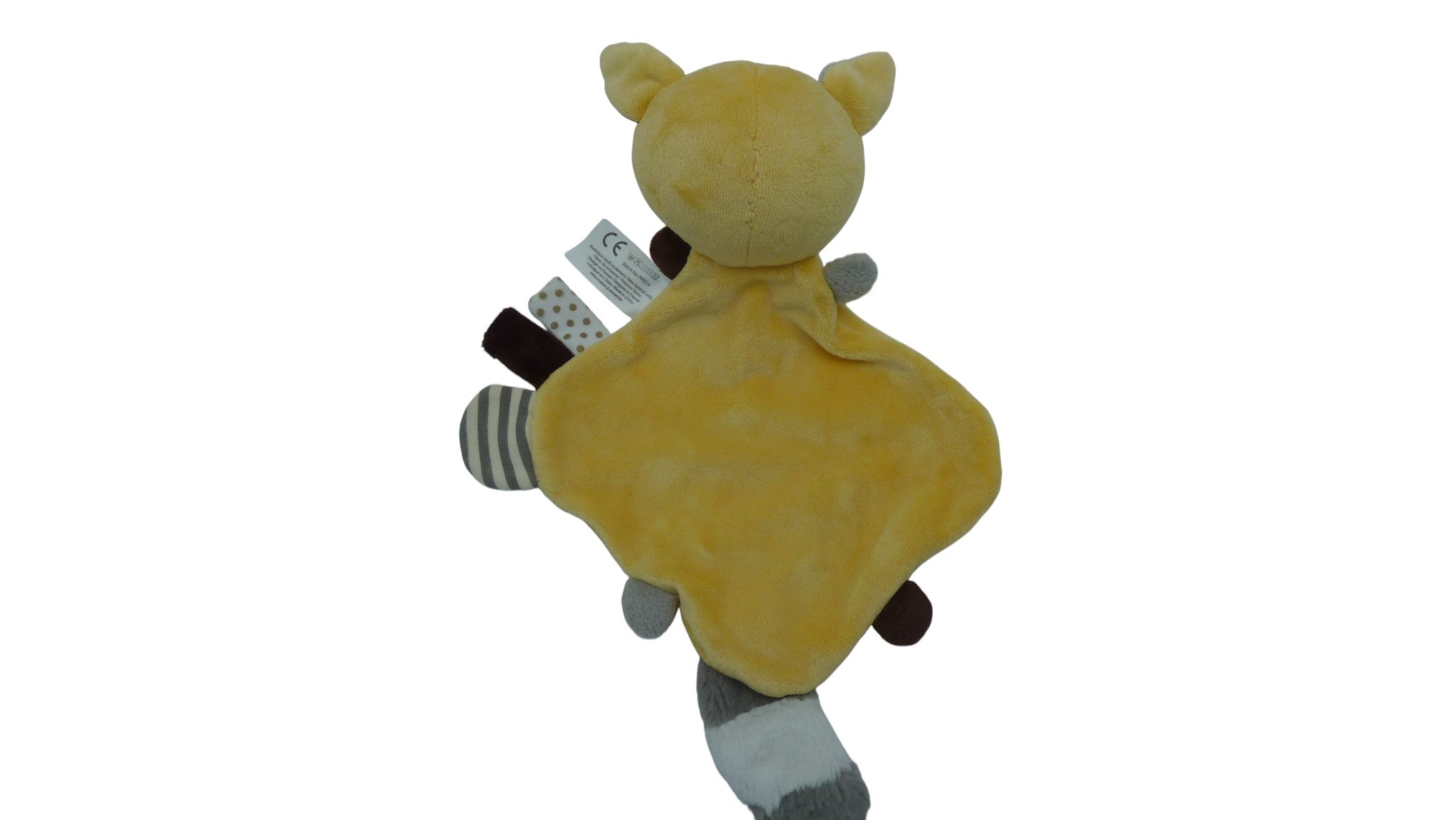 Doudou raton laveur plat jaune - Pandi Panda