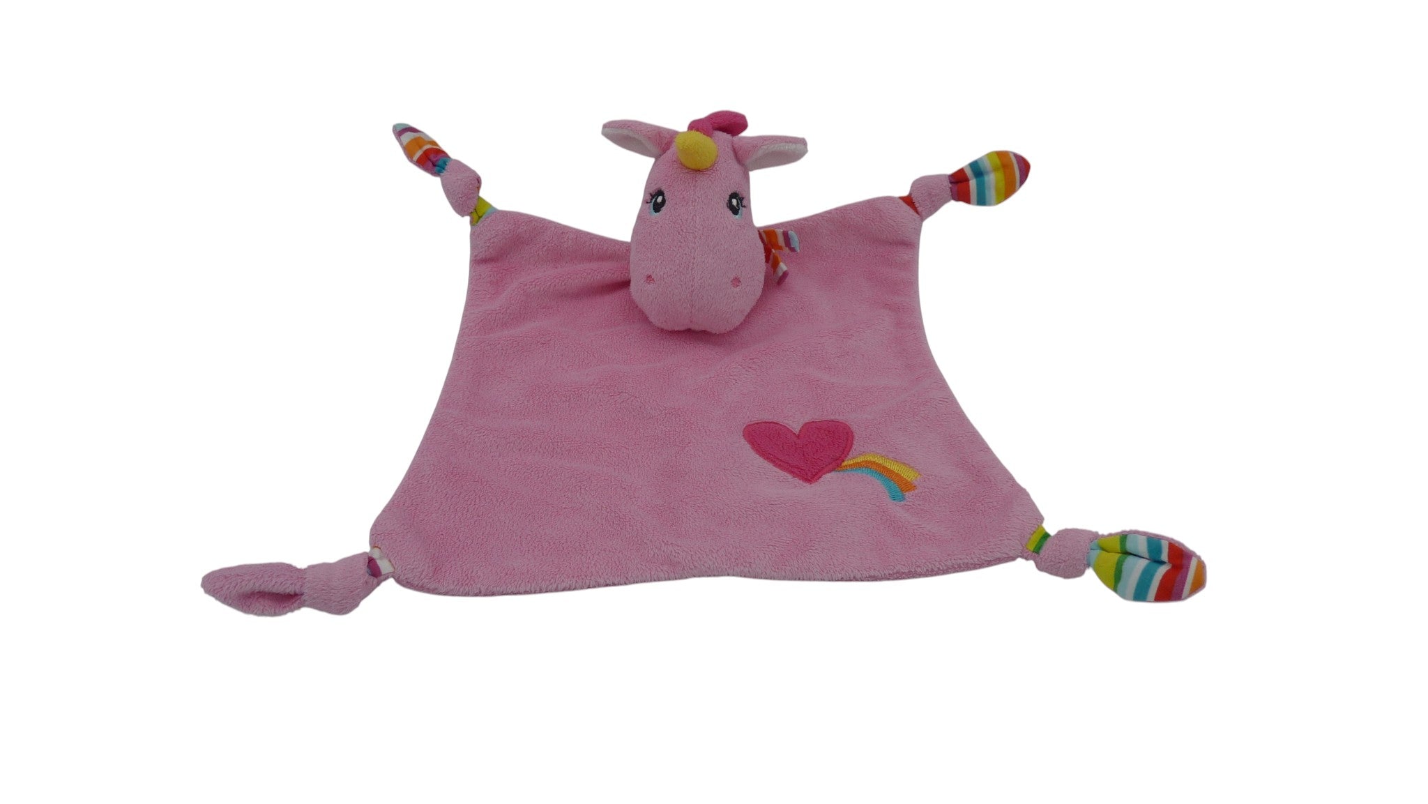 Doudou licorne rose plat - Baby Club