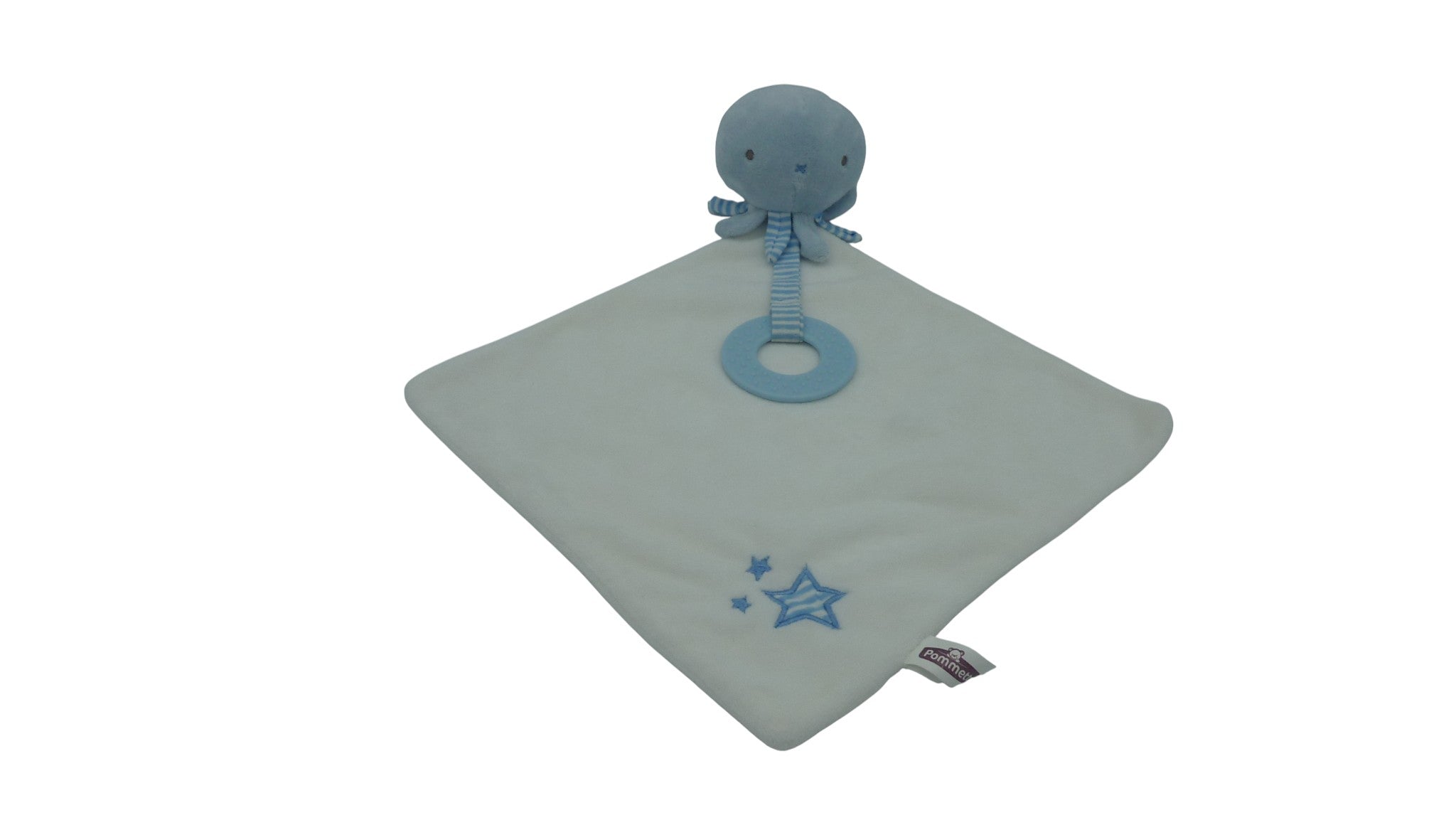 Peluche pieuvre mouchoir bleu blanc - Pommette