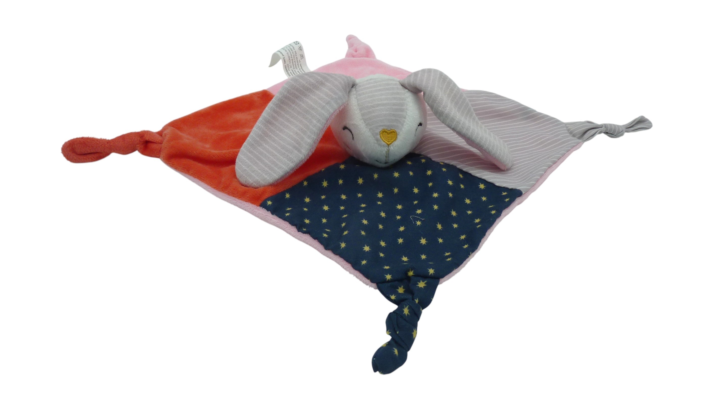 Doudou lapin plat multicolore - Consys