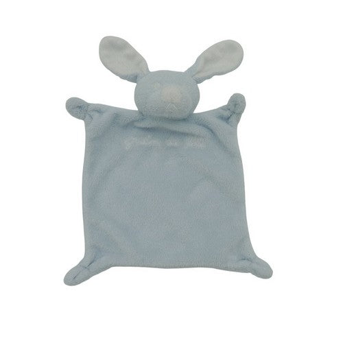Doudou lapin plat bleu ciel - Grain de Blé