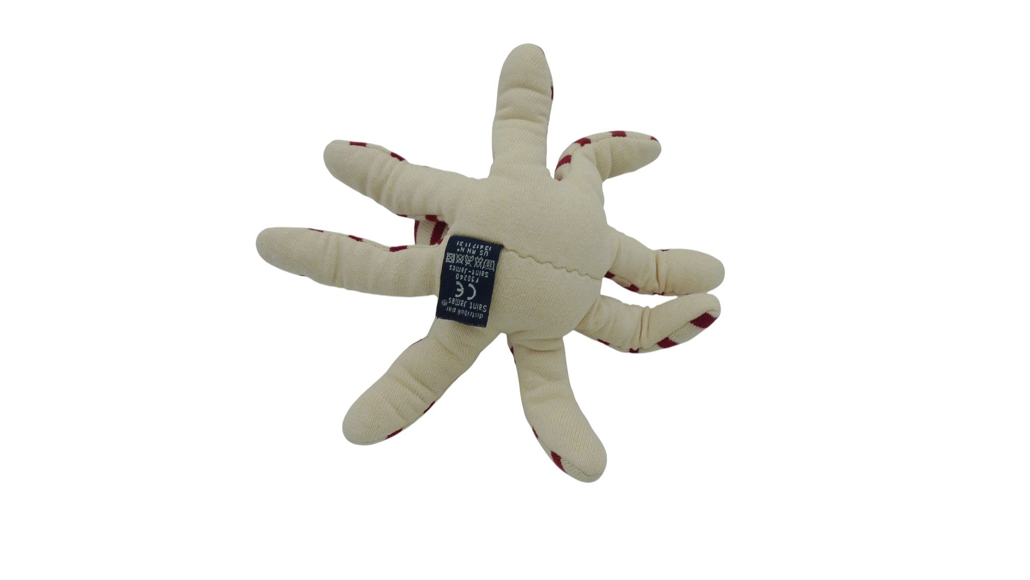 Peluche pieuvre blanc rouge - Saint James - 25 cm