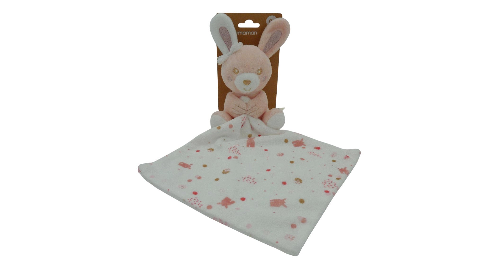 Peluche mouchoir lapin rose - Little Princess - Prémaman