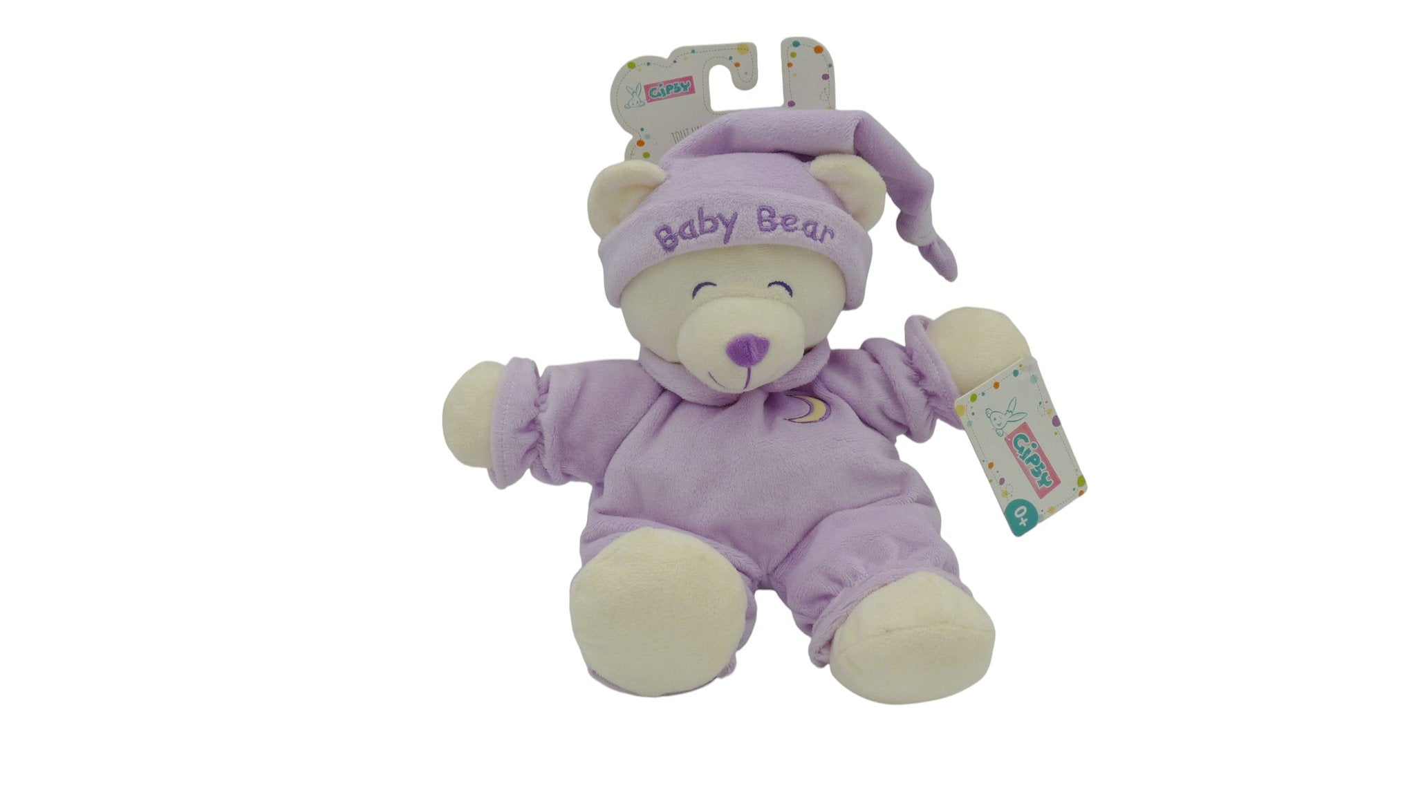 Peluche ours dormeur Baby Bear violet - Gipsy