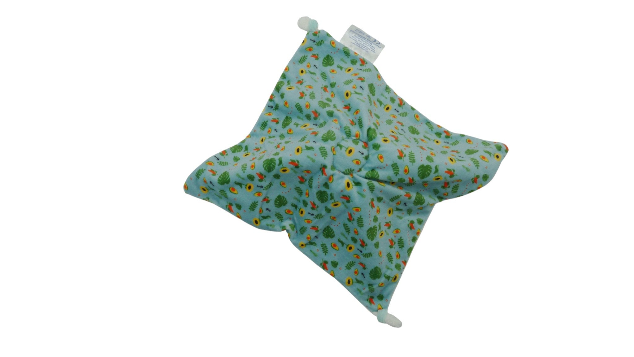 Doudou ours plat blanc vert - Mustela