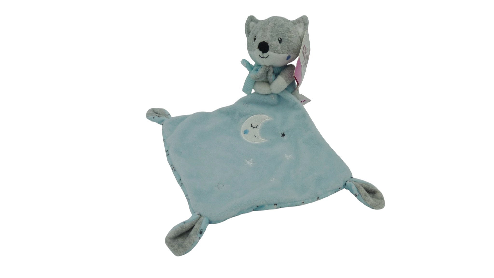 Peluche mouchoir renard gris bleu - Pommette