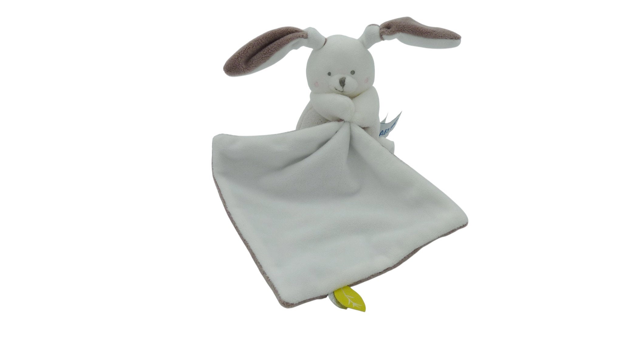 Peluche mouchoir lapin blanc marron - Les Layettes - BN0466 Baby'nat