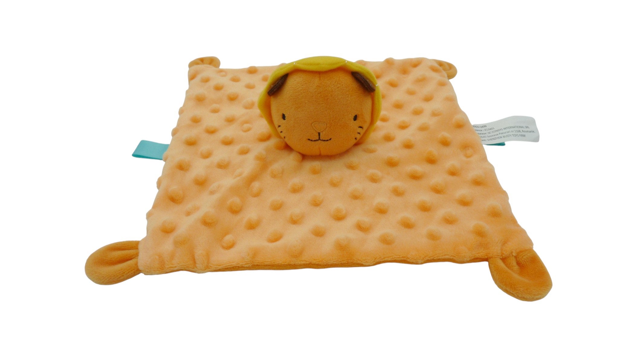 Doudou lion plat orange - Consys