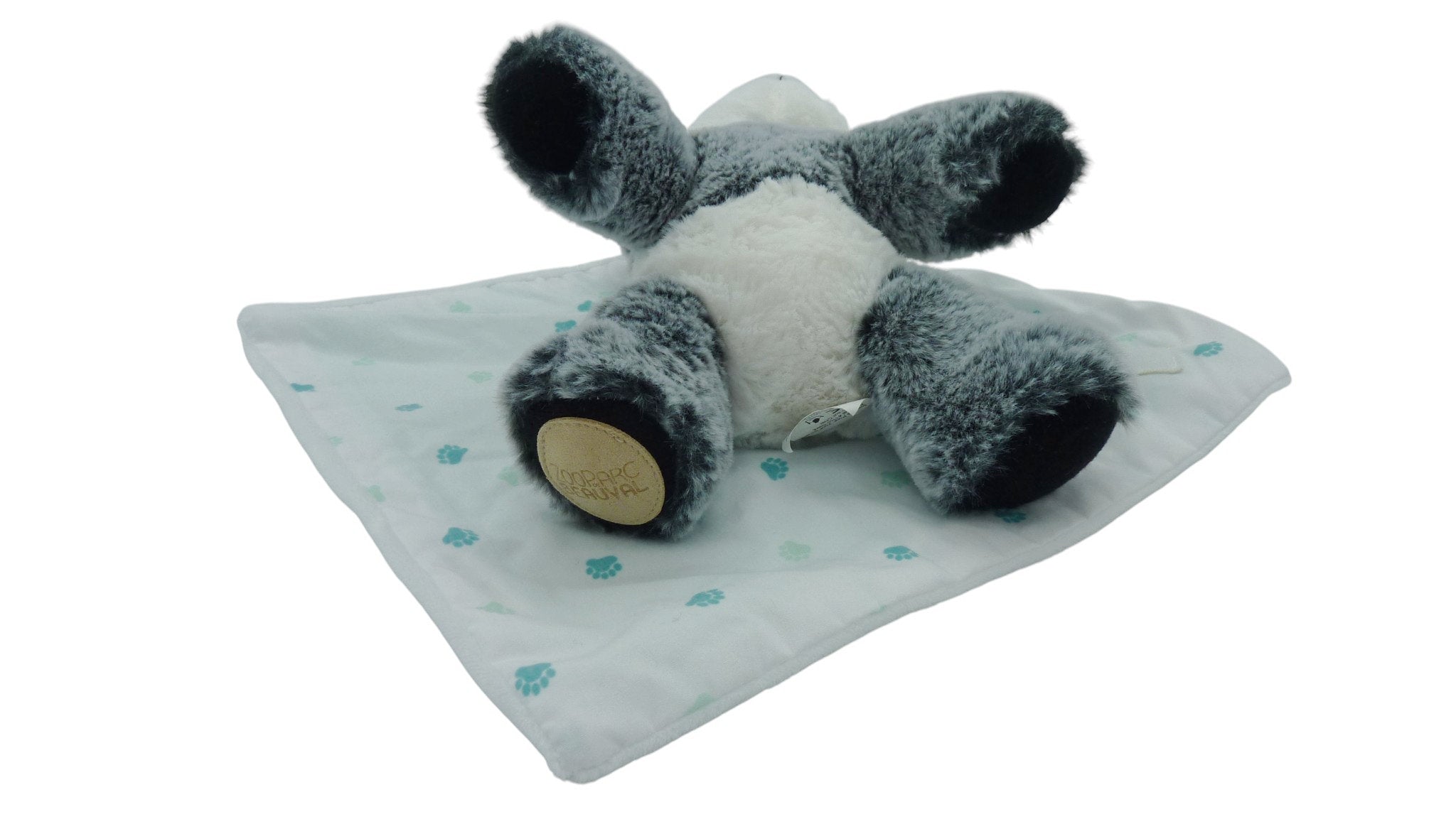 Peluche panda avec couverture gris blanc - ZooParc de Beauval - 20 cm