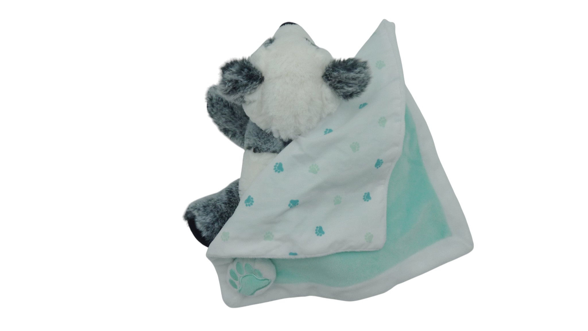 Peluche panda avec couverture gris blanc - ZooParc de Beauval - 20 cm