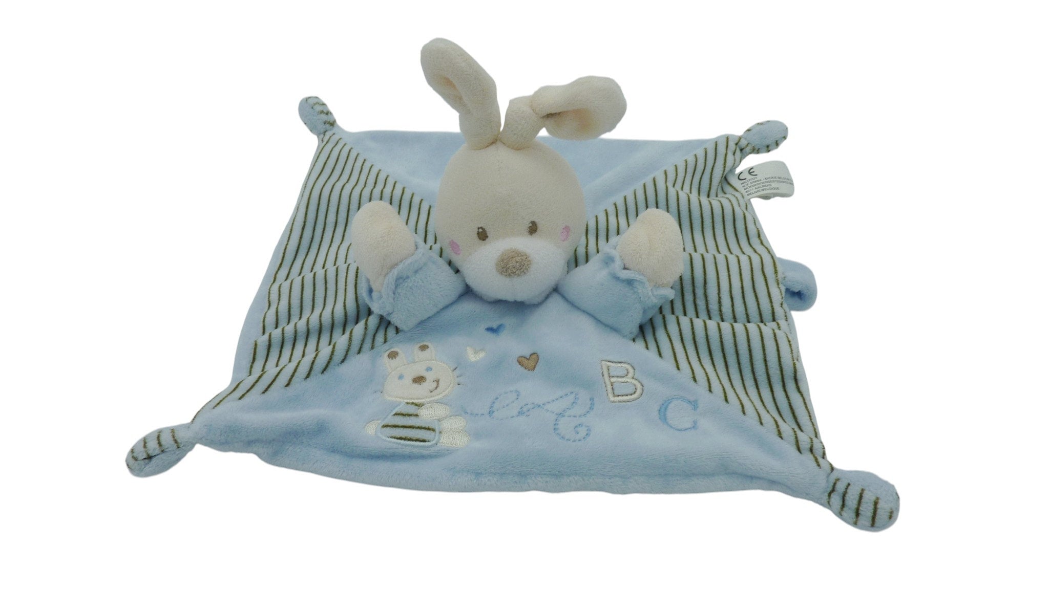 Doudou lapin plat bleu - Nicotoy