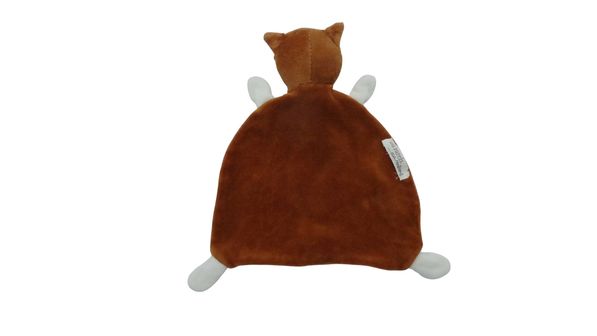 Doudou renard plat blanc marron - DPAM