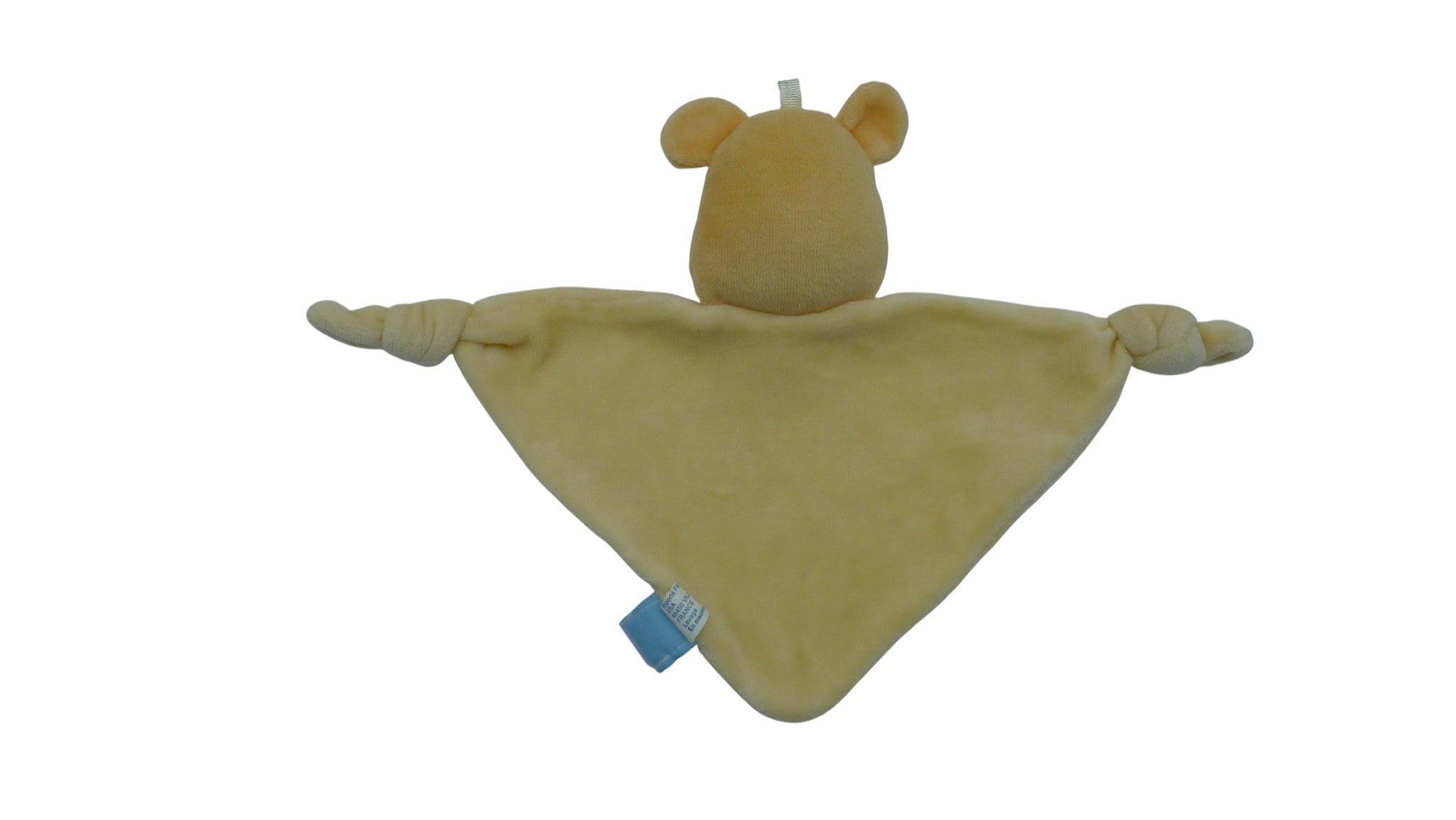 Doudou Winnie l'Ourson plat jaune - Winnie brodé - Disney