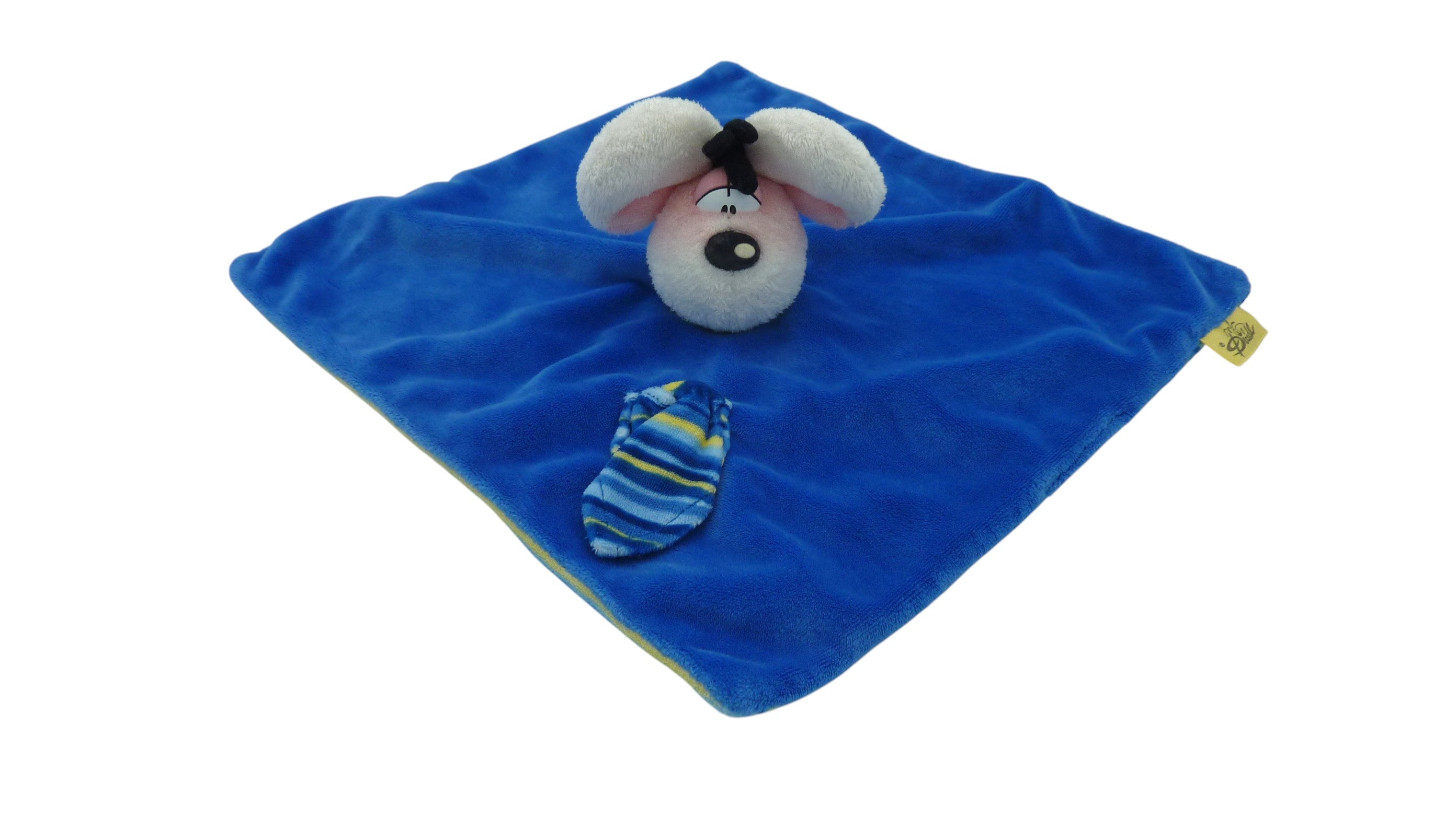 Doudou souris Diddl plat bleu