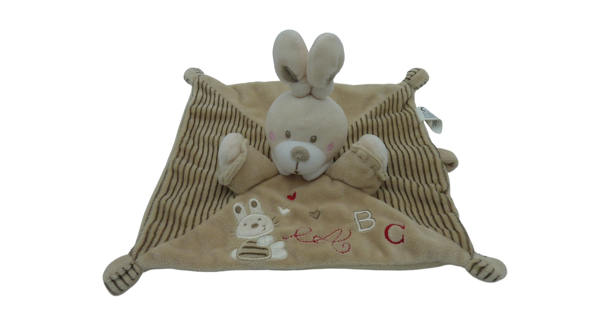 Doudou lapin plat marron - Nicotoy