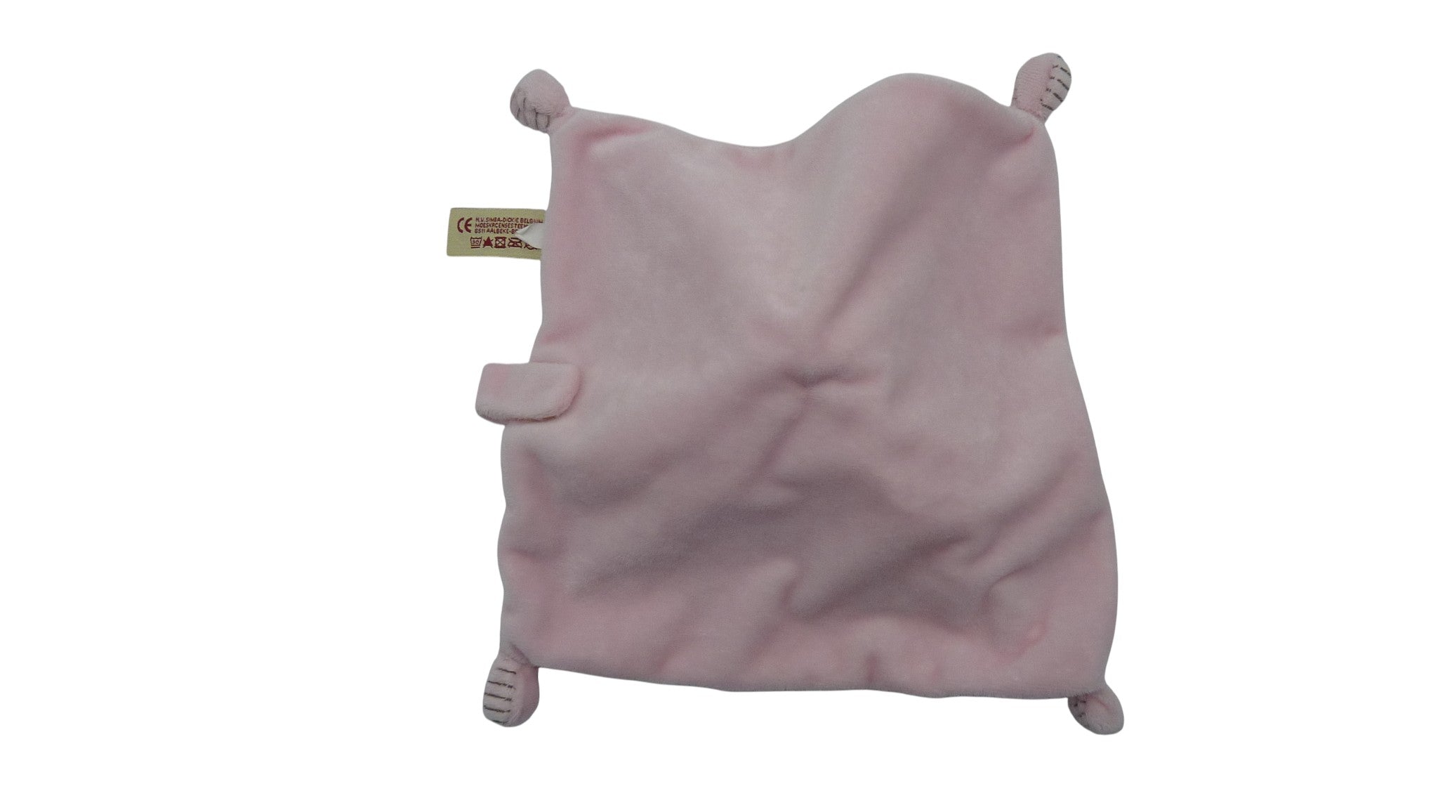 Doudou lapin plat rose motifs ronds coeurs - Nicotoy