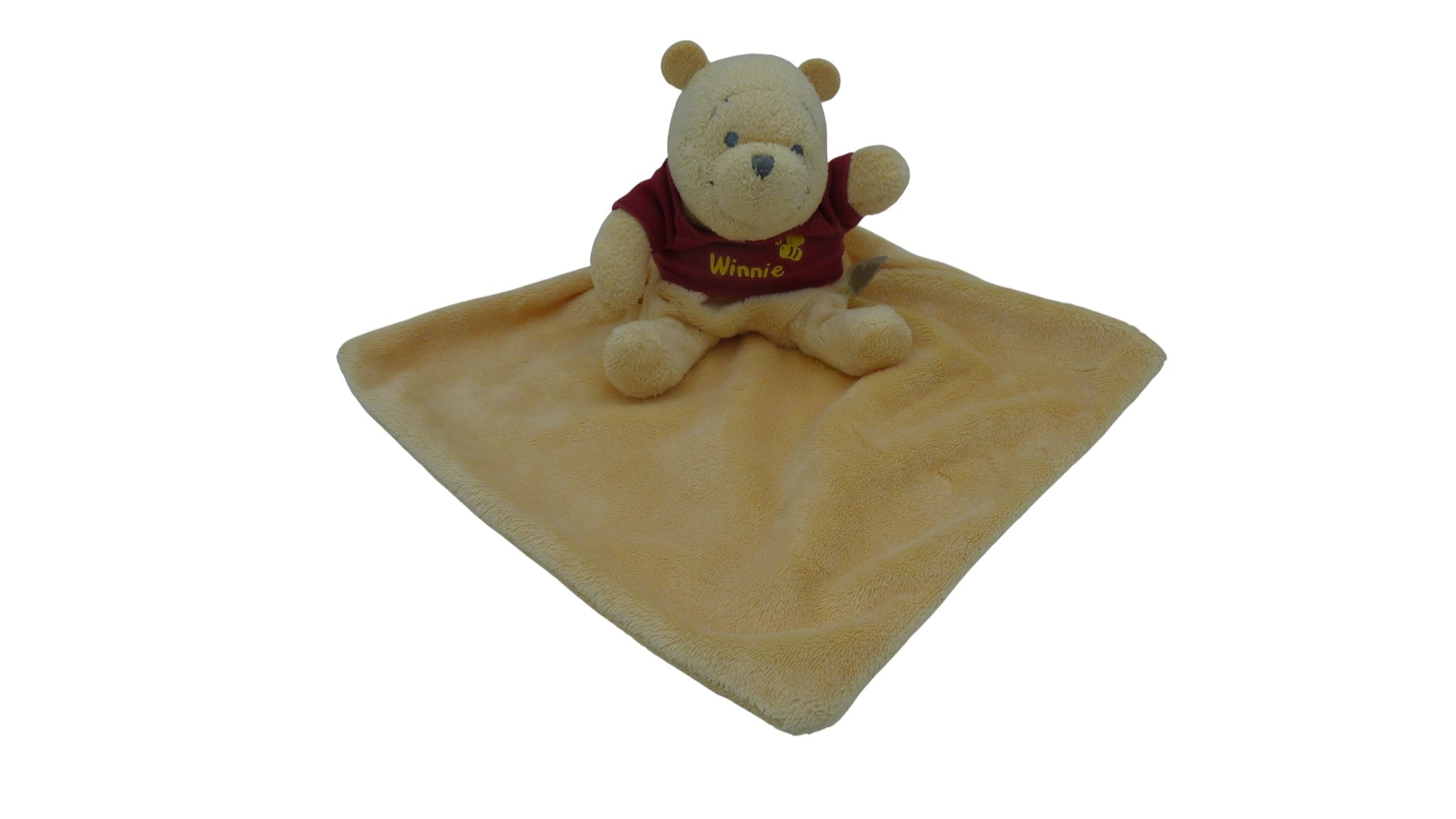 Peluche mouchoir Winnie l'Ourson marron rouge  - Disney