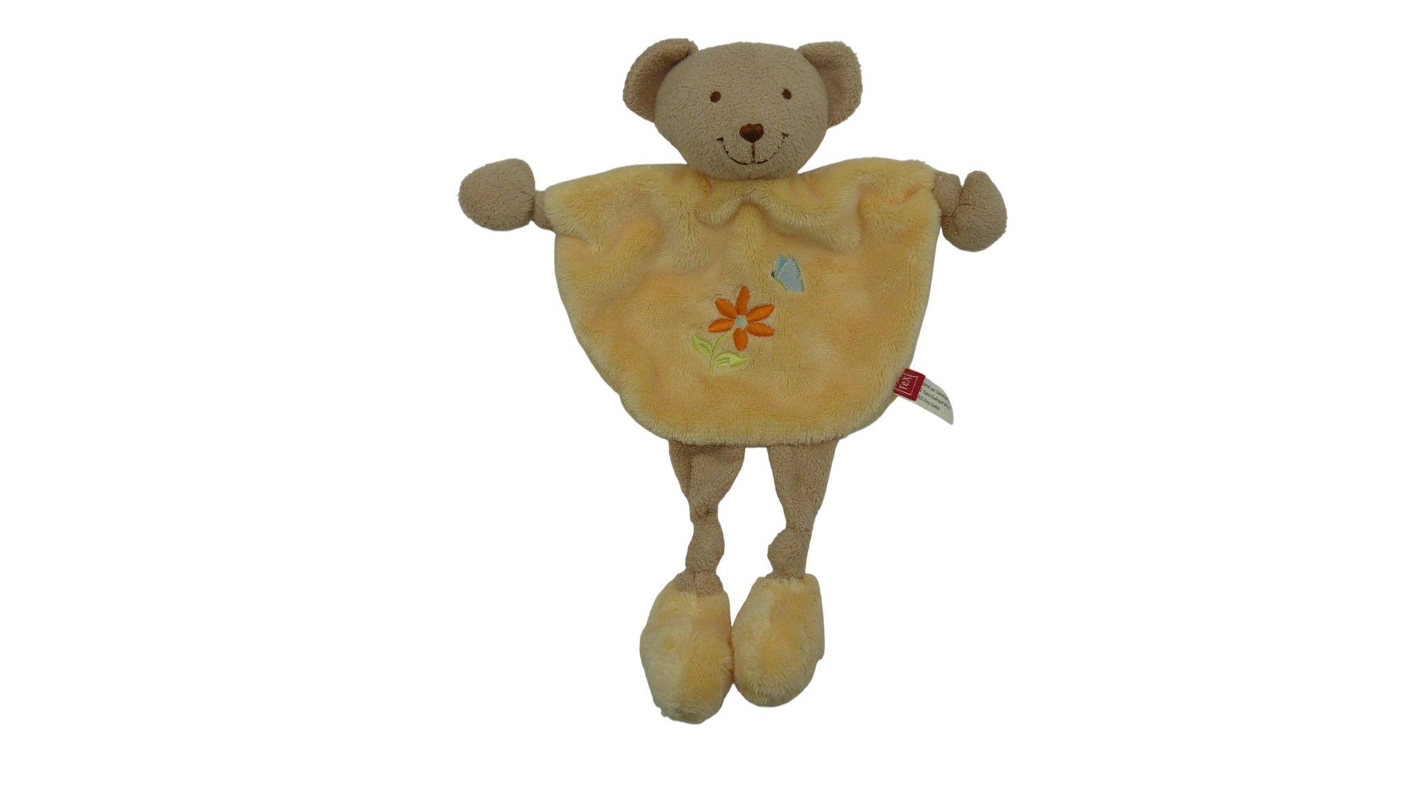 Doudou ours plat jaune - Tex Baby