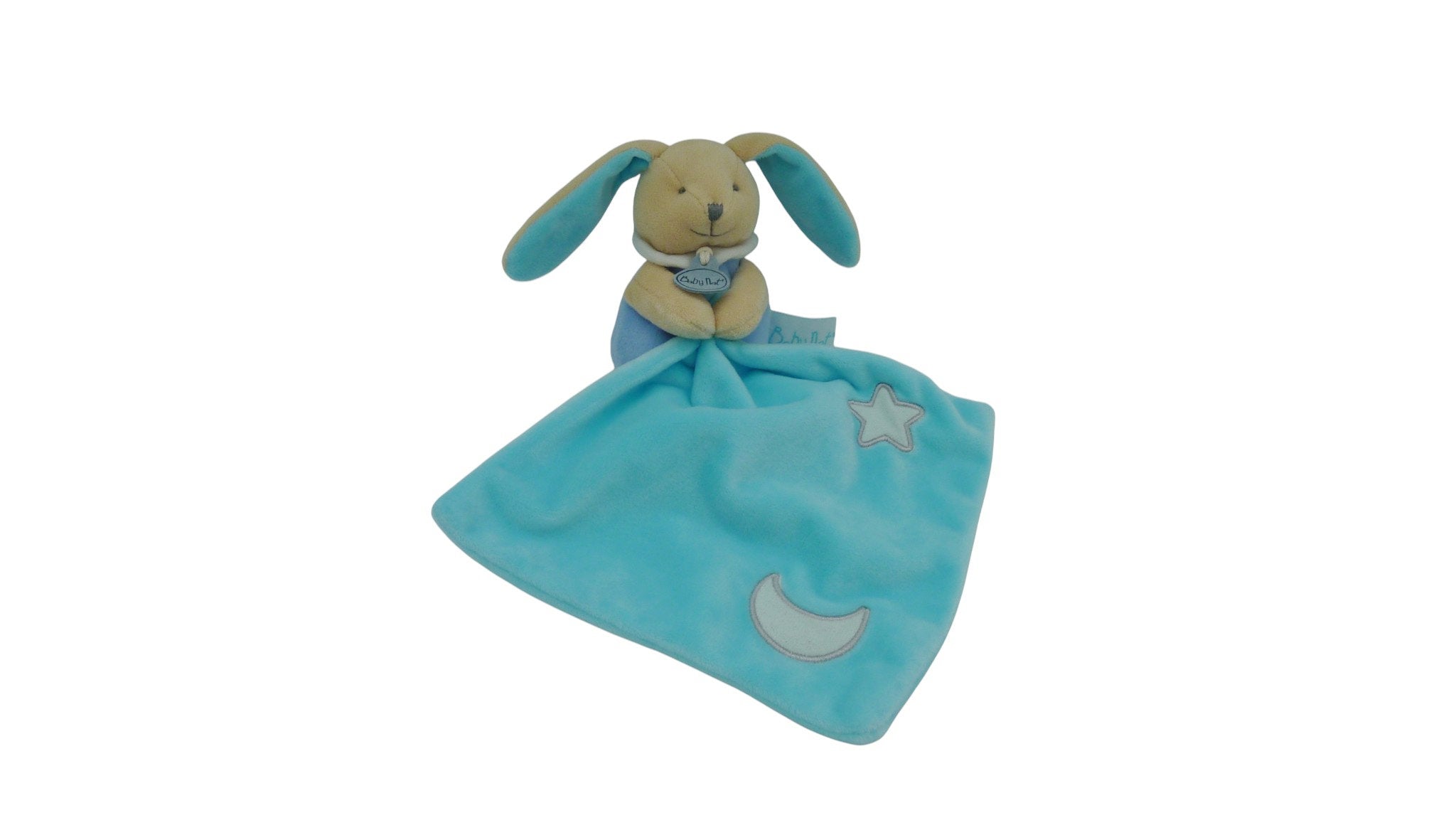 Peluche mouchoir lapin turquoise - Collection Les Luminescents - BN0137 Baby'Nat