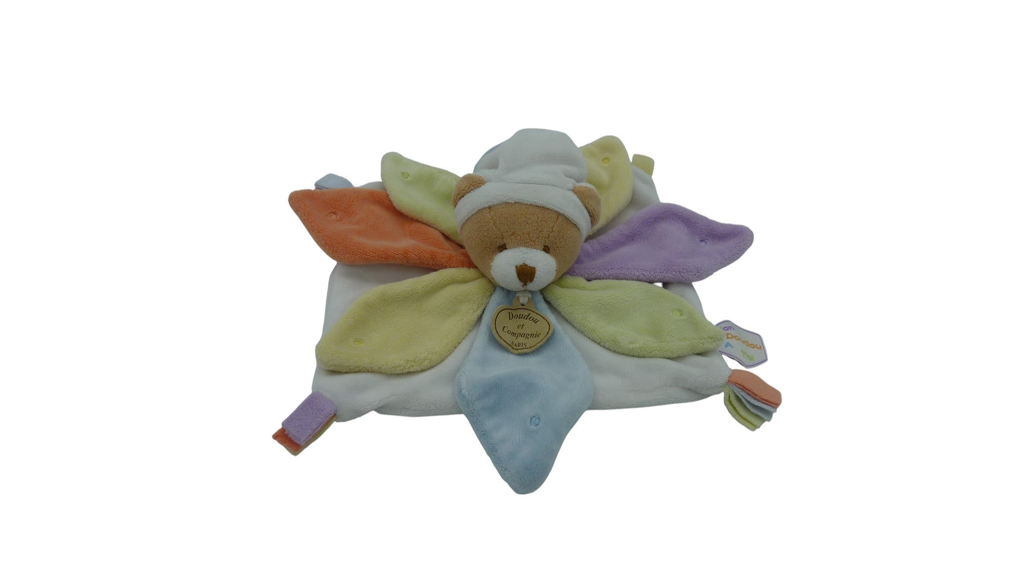 Doudou ours plat multicolore - Nuage de Couleurs - DC1031 Doudou et Compagnie