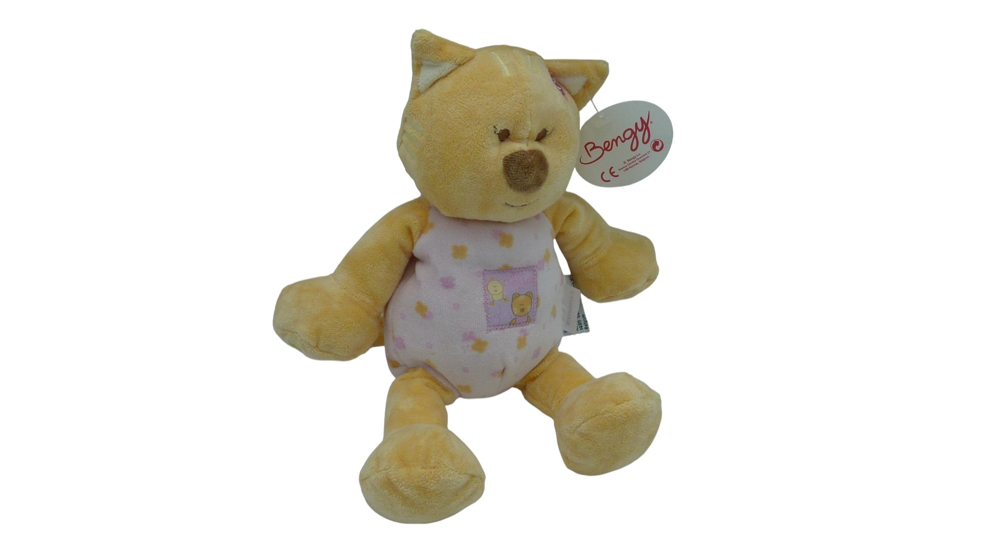 Peluche chat marron rose - Bengy -31 cm