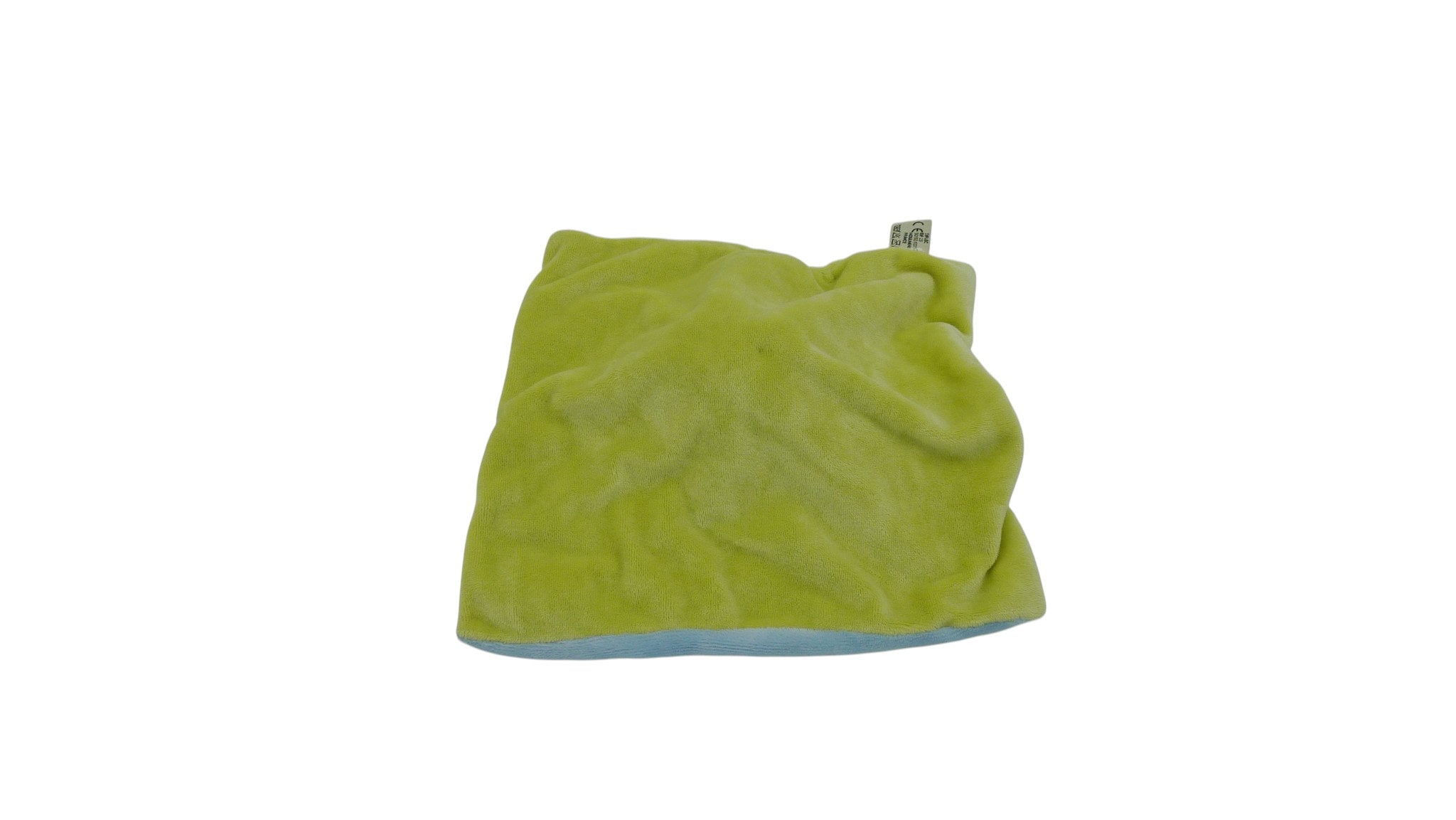 Doudou girafe plat bleu vert - Mots d'Enfants