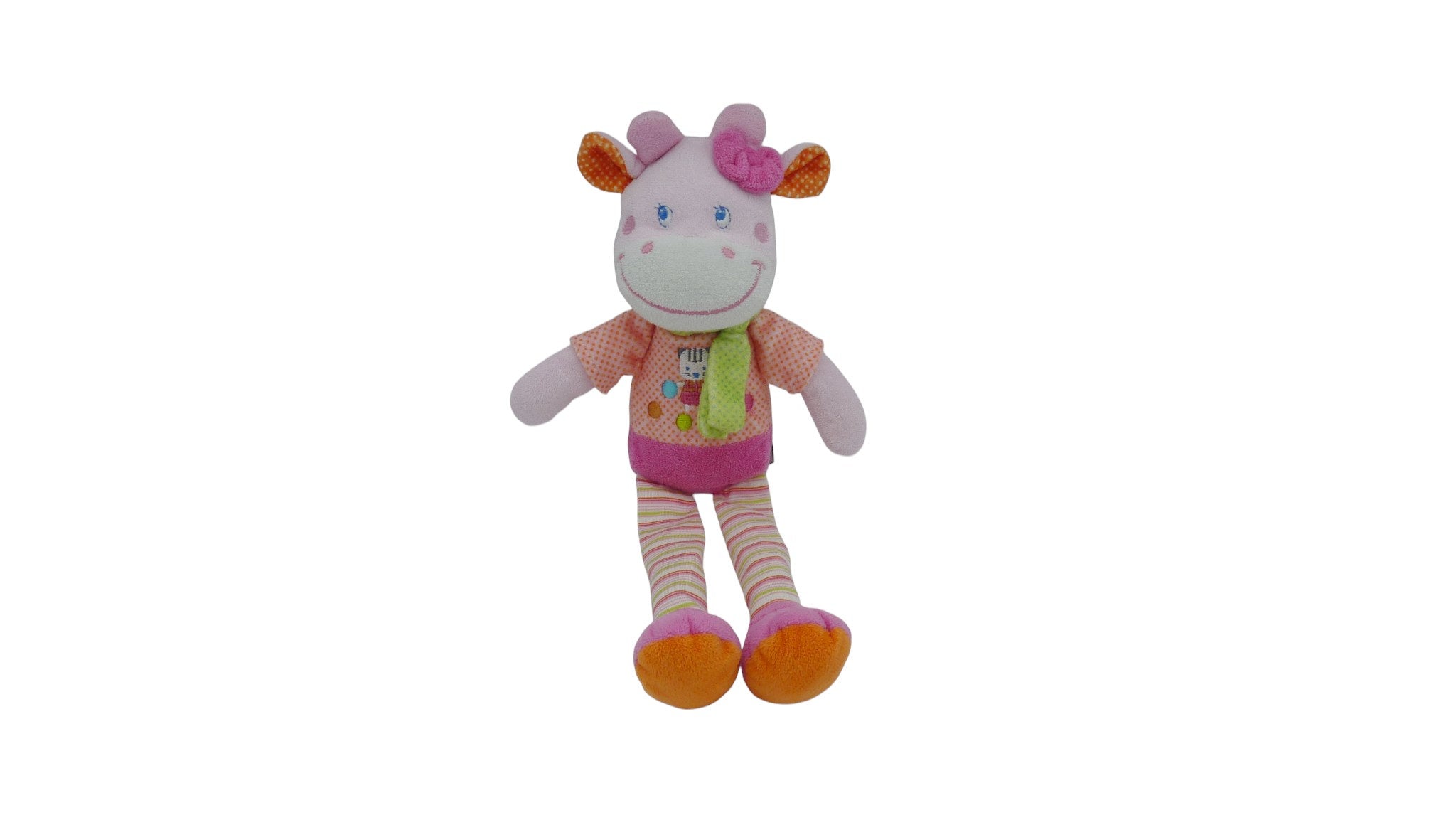 Peluche vache multicolore - Mots d'Enfants - 36 cm