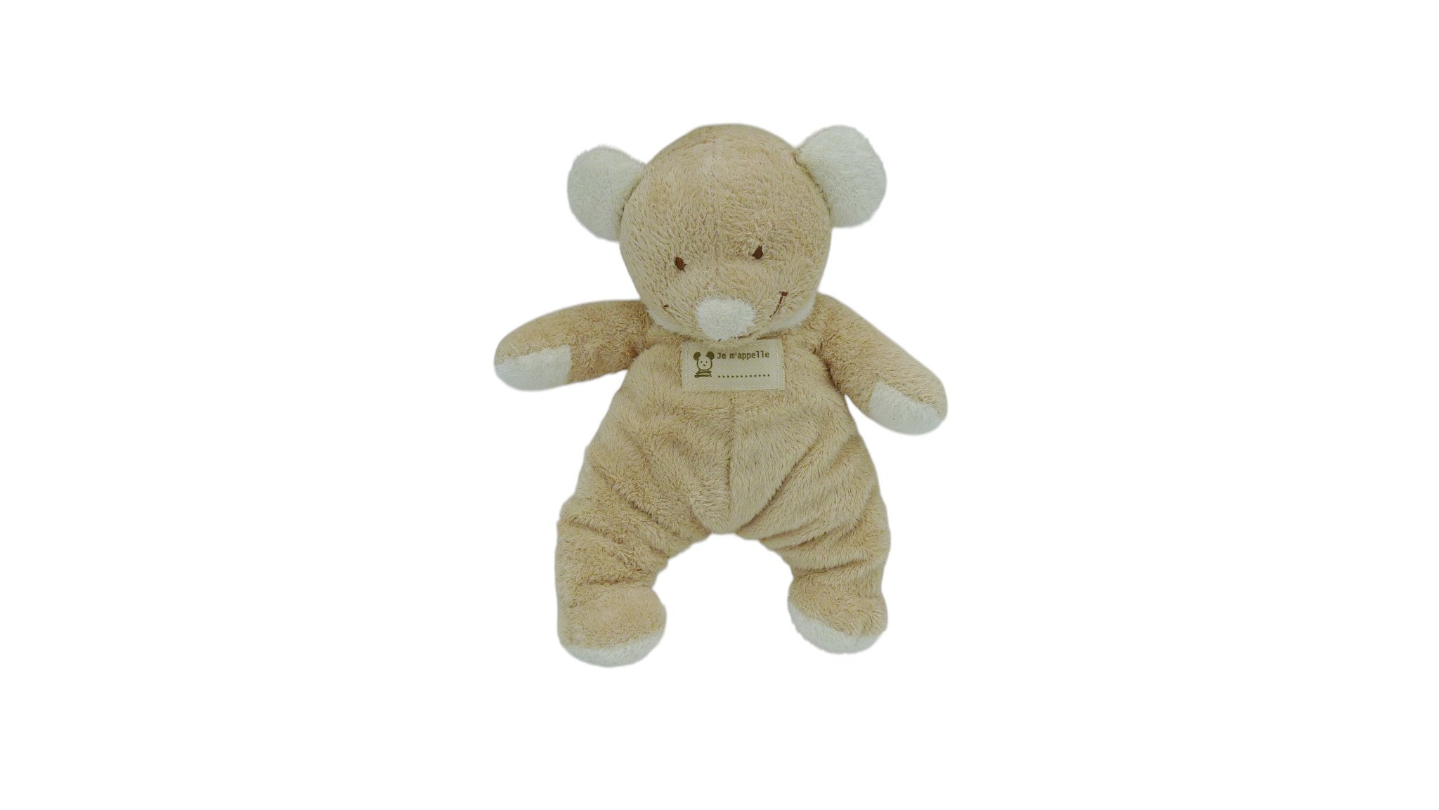 Peluche ours marron blanc - Nicotoy - 23 cm