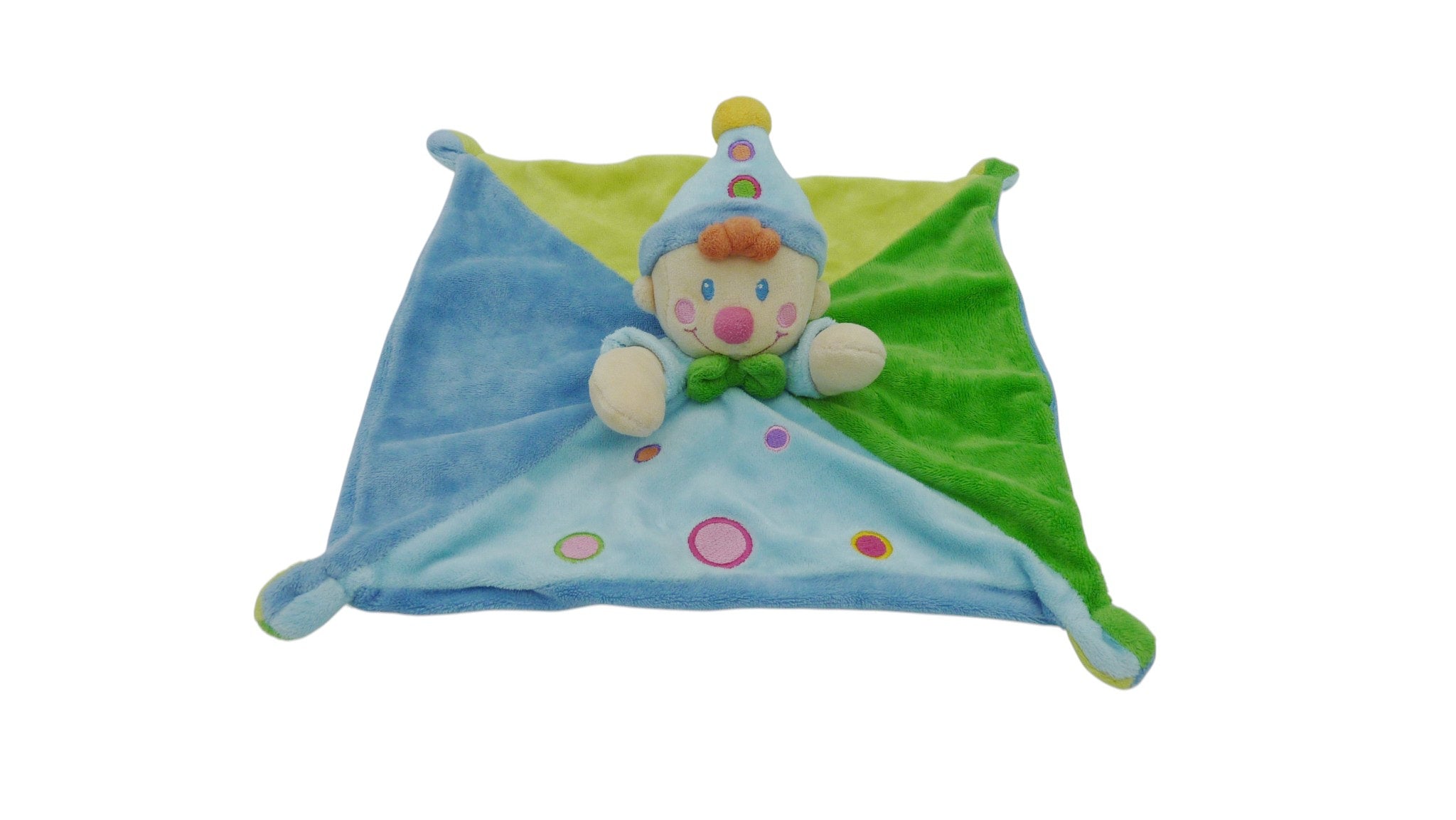 Doudou lutin plat bleu vert jaune - Nicotoy