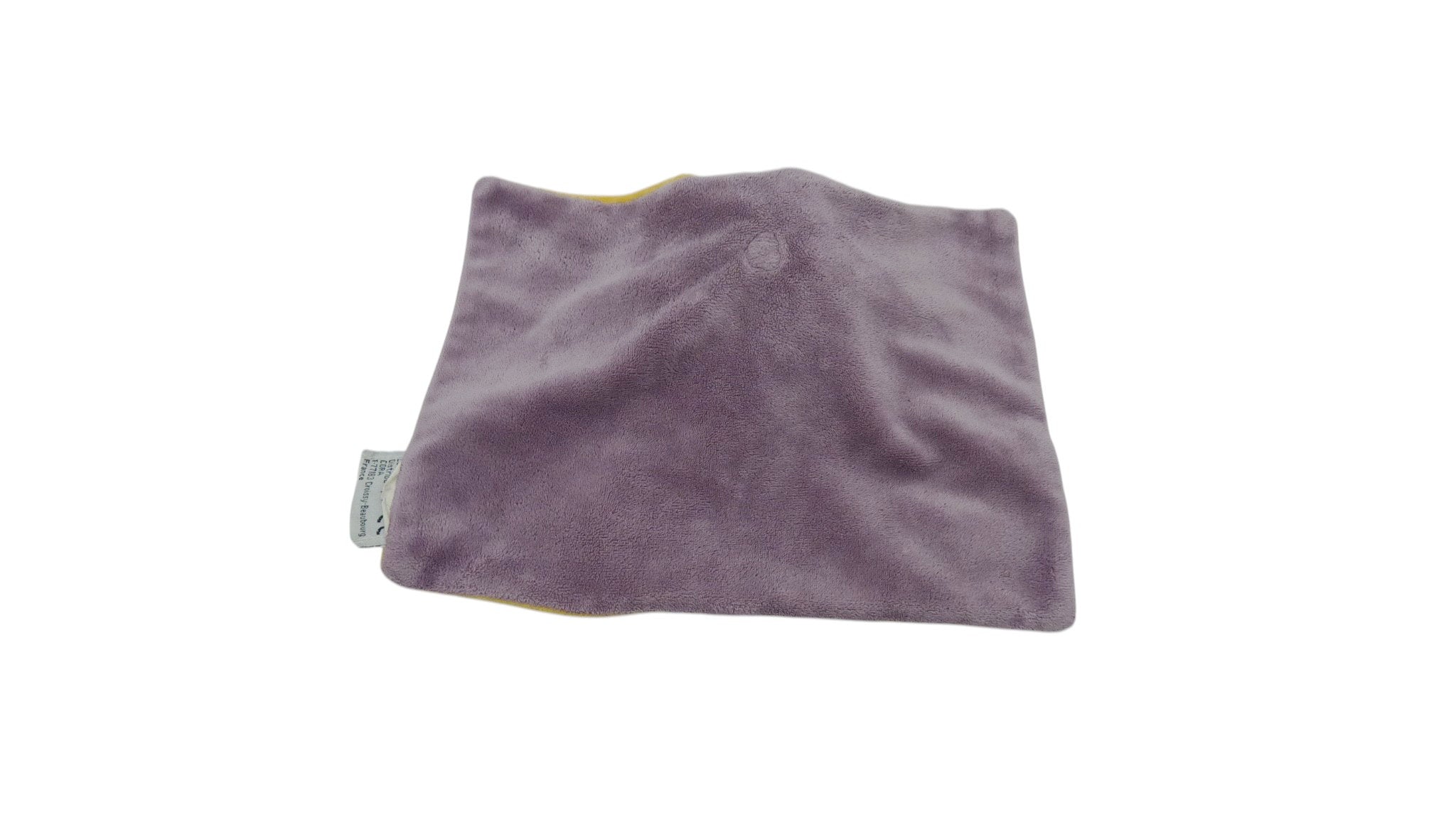 Doudou girafe plat jaune violet - Influx