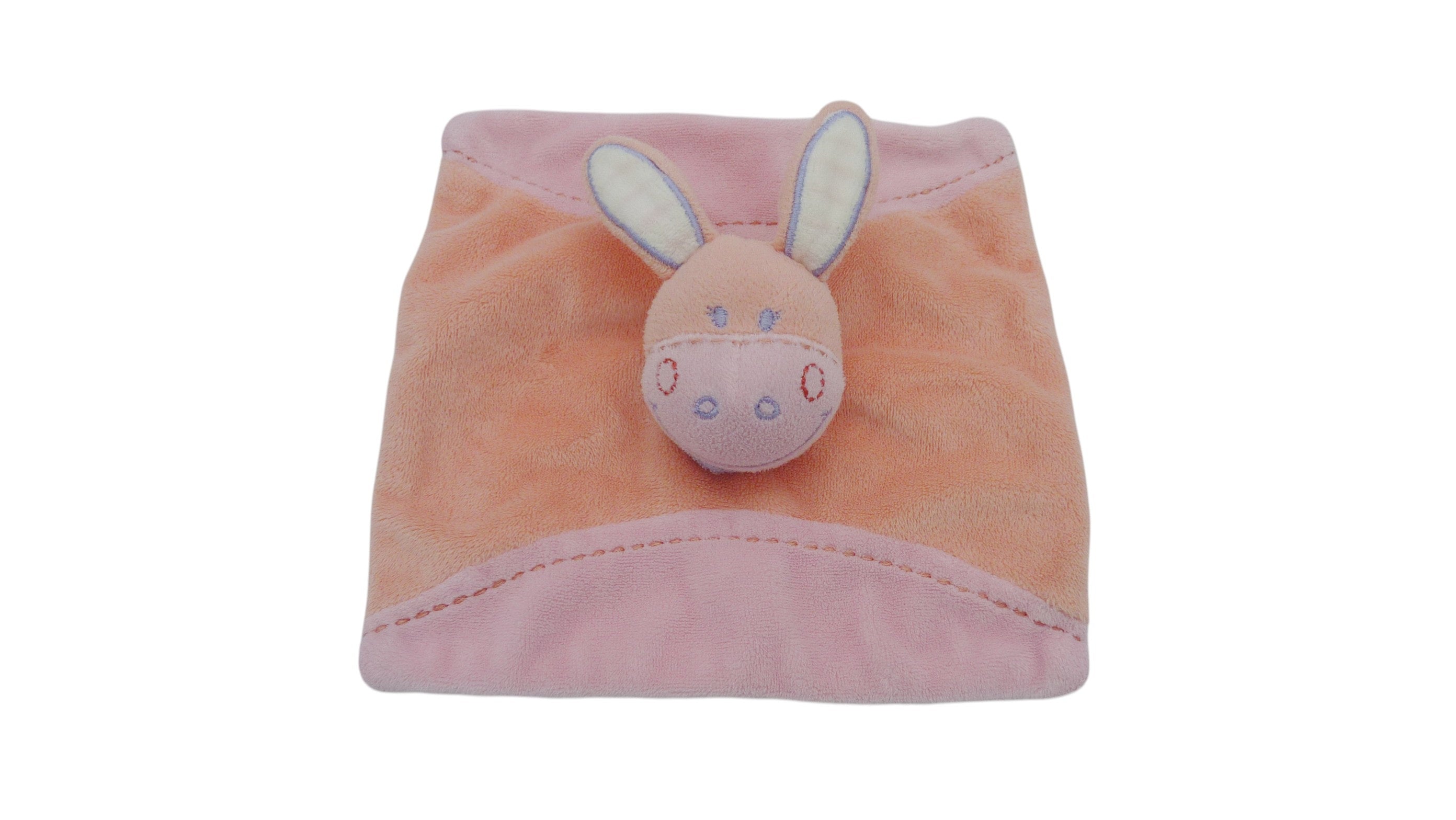 Doudou cheval plat orange rose - Tex Baby
