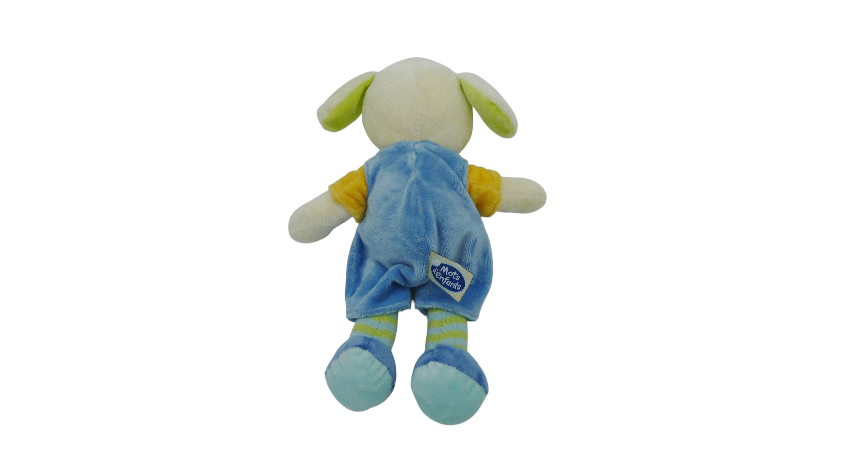 Peluche chien multicolore - Mots d'Enfants - 26 cm