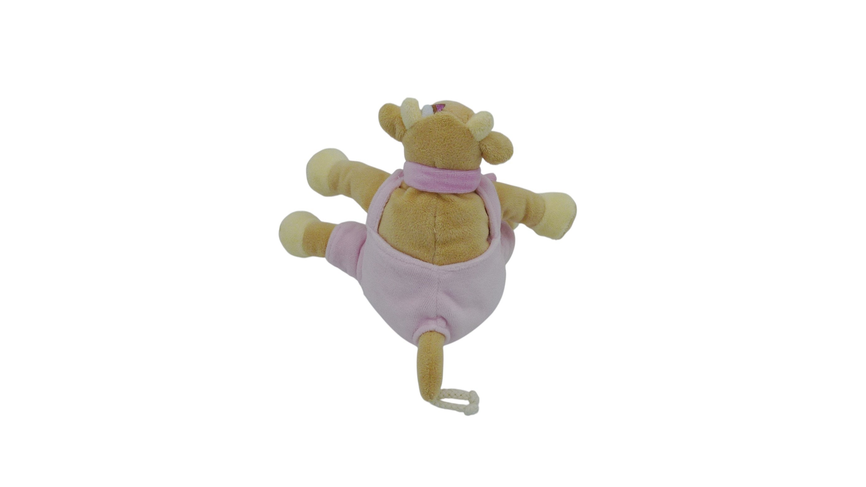 Peluche vache marron rose - Bengy - 19 cm